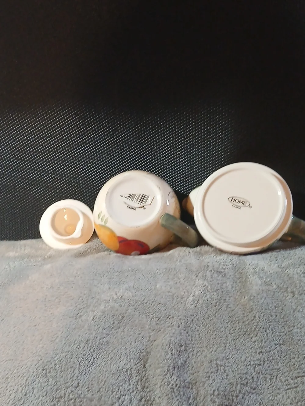 Vintage Fruit Tea for One Teapot and Cup Set